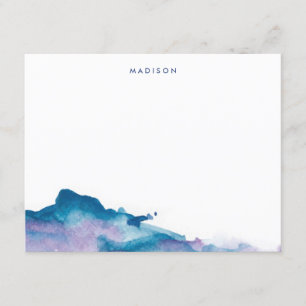Aquarelles violettes et bleues Merci Cartes