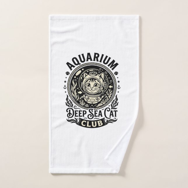 Aquarium Chat de mer profond Graphique de chat drô (Serviette à main)