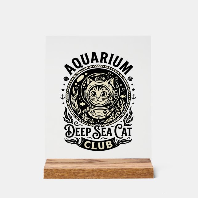 Aquarium Chat de mer profond Graphique de chat drô (Recto)