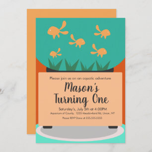 Aquarium moderne Gold Fish Tank Invitation Anniver