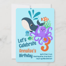 Aquarium sous-marin Invitation d'anniversaire