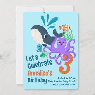 Aquarium sous-marin Invitation d'anniversaire