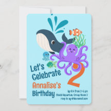 Aquarium sous-marin Invitation d'anniversaire