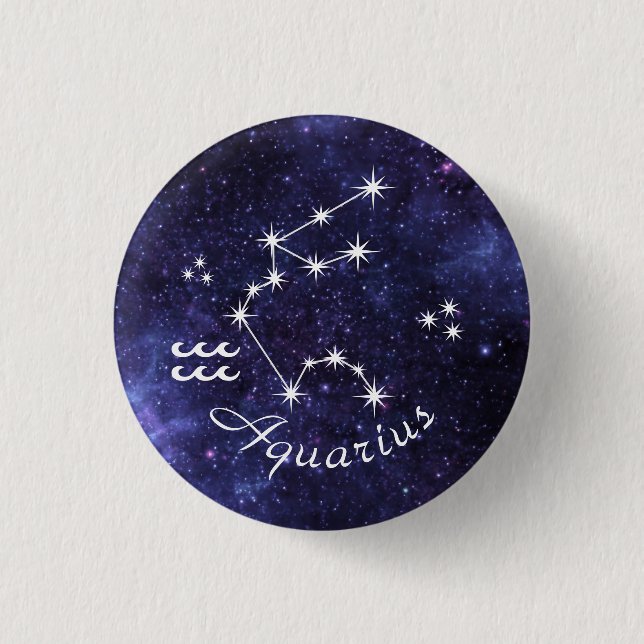 Aquarius Badge, Zodiac Horoscope Badge (Devant)