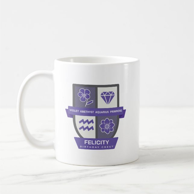 Aquarius Birthday Crest™ pour mug du 1er au 18 fév (Gauche)
