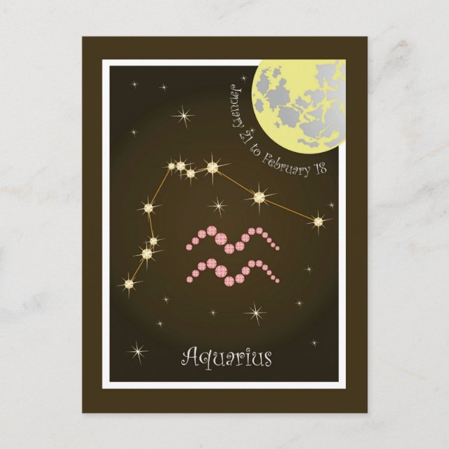 Aquarius Janvier 21 à février 18 Carte postale (Devant)