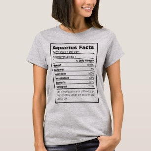 Aquarius Nutrition Fact T-shirt Zodiac