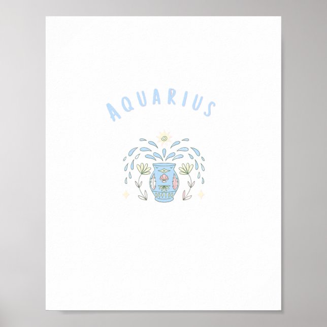 Aquarius rose, zodiaque, impression signe du zodia (Devant)