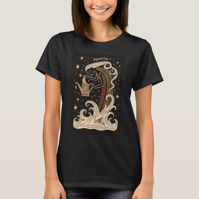 Aquarius - T-shirt Céleste Zodiaque Art (Devant)