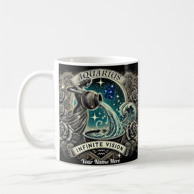 Aquarius "Vision Infinie" Zodiac Mug (Gauche)