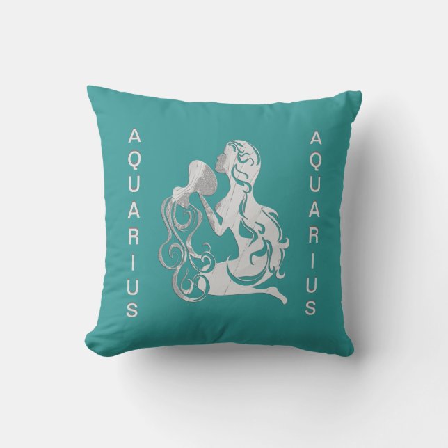 Aquarius Water Bearer Zodiac Coussin (Recto)
