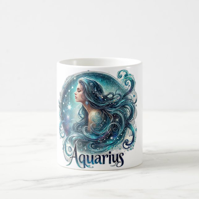 Aquarius Zodiac Mug - Conception Cosmique et Dream (Centre)