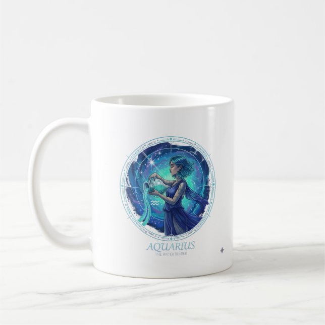 Aquarius Zodiac özel Galaxy Coffee Mug (Gauche)