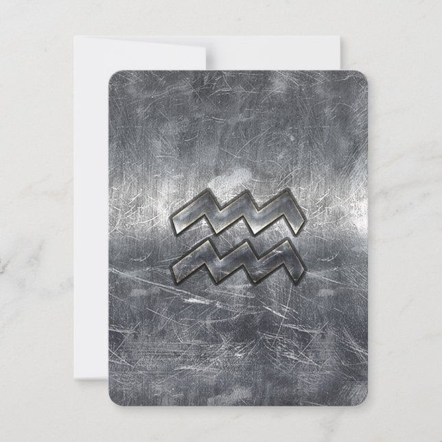 Aquarius Zodiac style acier argenté déprimé (Devant)