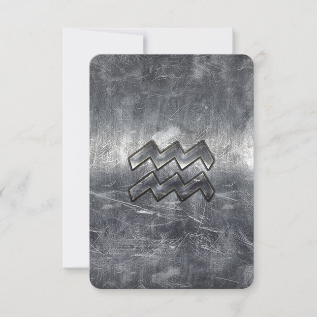 Aquarius Zodiac style acier argenté déprimé (Devant)