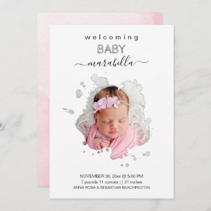 *~* AR21 Photo Artsy BABY Faire-part fille