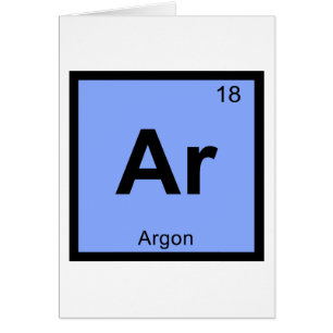 Ar - Symbole de tableau périodique de la chimie de