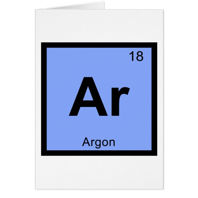 Ar - Symbole de tableau périodique de la chimie de (Devant)