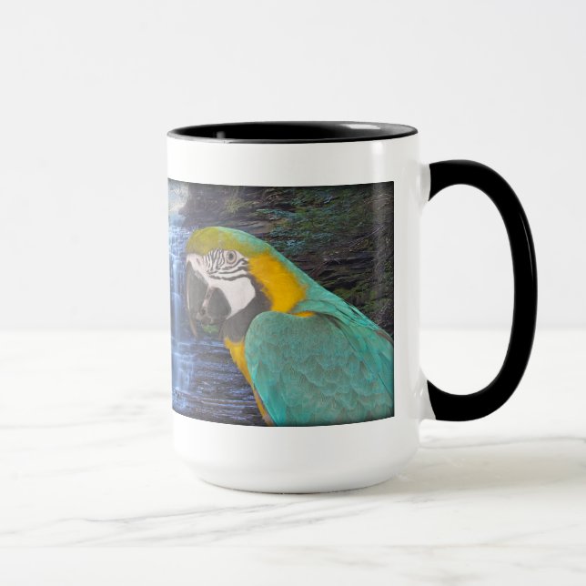 Ara de bleu et d'or - belle tasse de café (Droite)