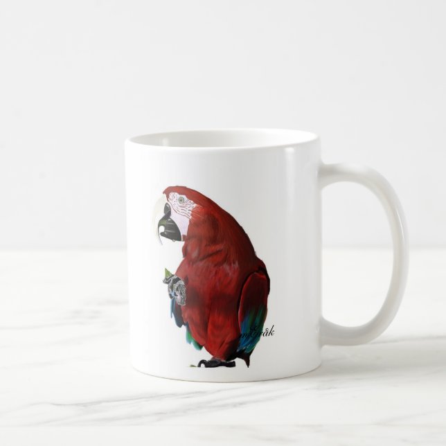 Ara sur une tasse (Droite)