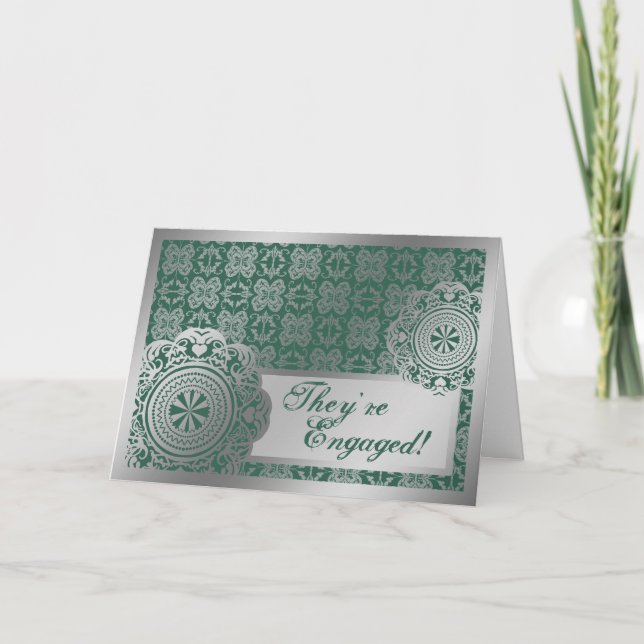 Arabesque Silver Lace, faire-part fiançailles (Devant)