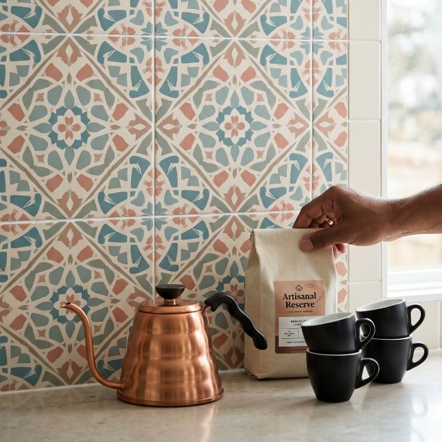 Arabesque Terreuse | Carreau de mosaïque en cérami (Coffee Bar)