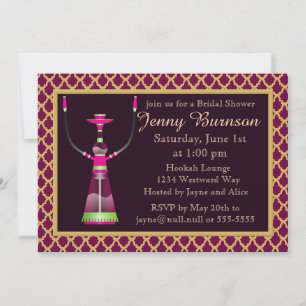 Arabian Nights Hookah Bridal Show Invitation