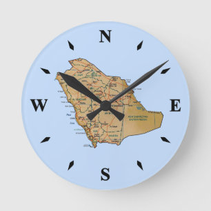 Arabie Saoudite Carte Horloge