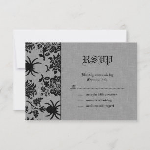 Araignée Damask sur lin gris RSVP