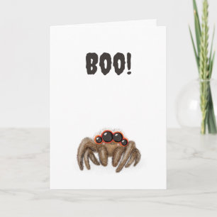 Araignée éffrayante "Boo !" Carte Halloween