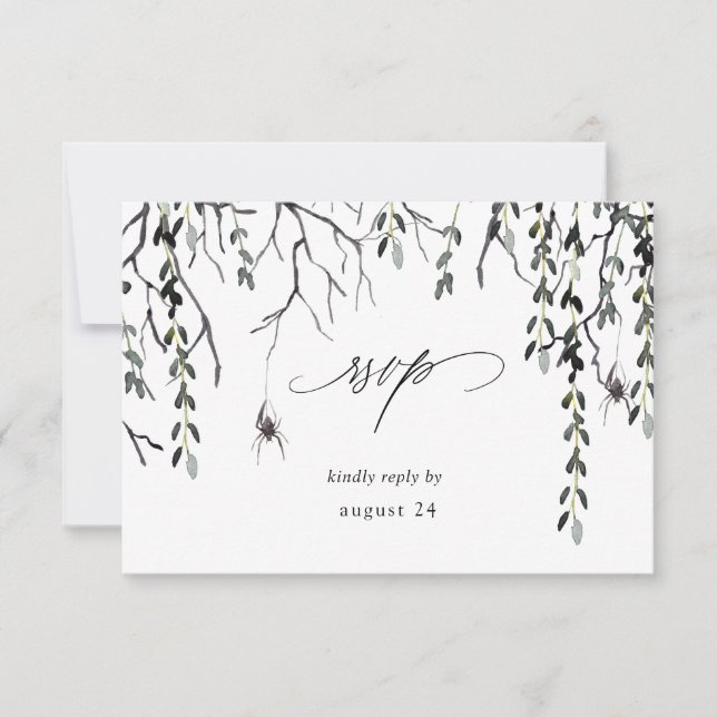 Araignée et brindilles Halloween w Repas RSVP Blan (Devant)