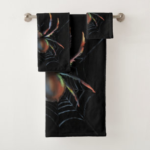 Araignée métallique et toile d'Halloween effrayant