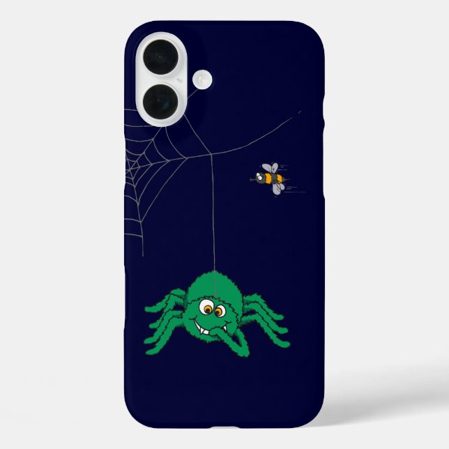 Araignée verte foncée et coque iphone de mouche (Verso)