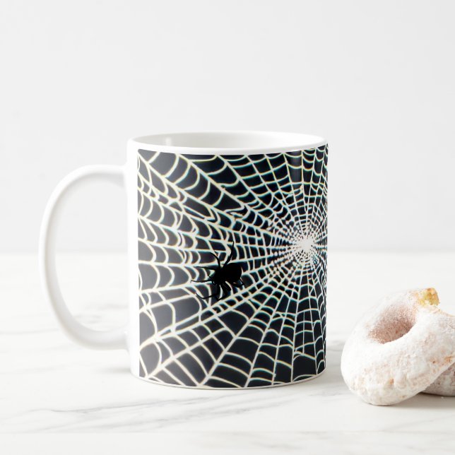 Araignée Web Halloween Mug (Avec donut)