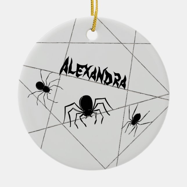 Araignées et ornement en céramique Halloween Web (Devant)