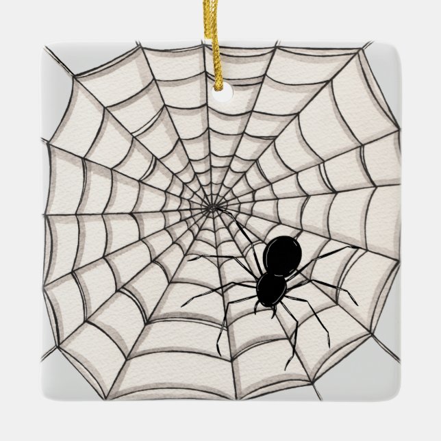 Araignées et ornement en céramique Halloween Web (Devant)