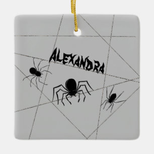 Araignées et ornement en céramique Halloween Web