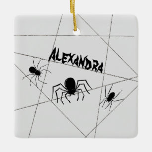 Araignées et ornement en céramique Halloween Web