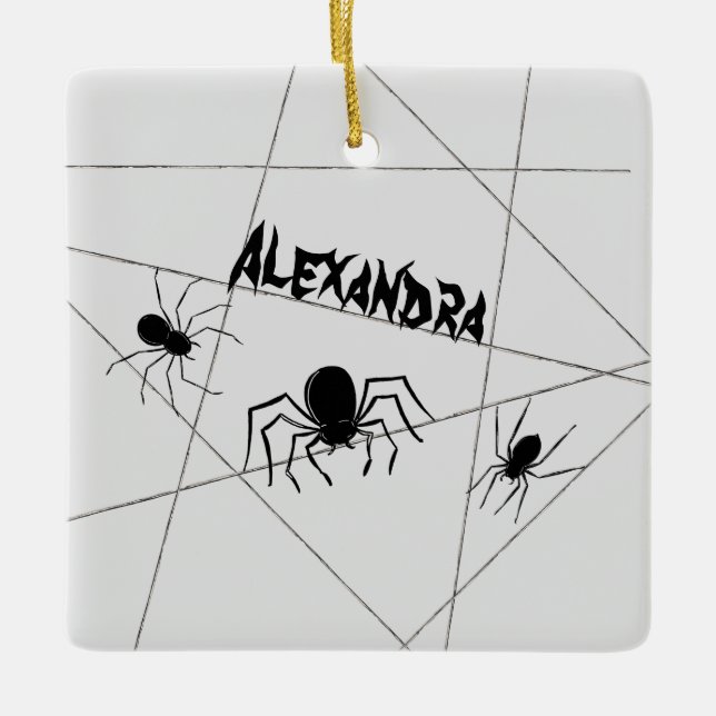 Araignées et ornement en céramique Halloween Web (Devant)