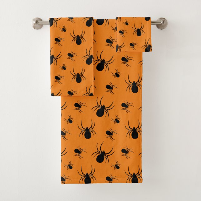 Araignées motif Halloween Noir et Orange (En situation)