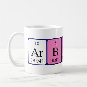 Arbnora nom de table périodique mug