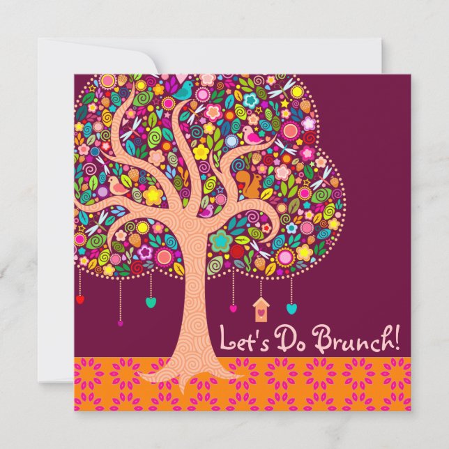 Arborescence de Whimsical - Invitations de Carrés  (Devant)