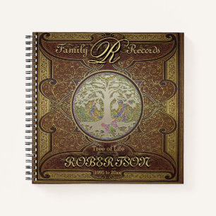 Arborescence familiale   Regarder un livre en cuir