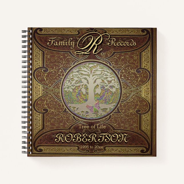 Arborescence familiale | Regarder un livre en cuir (Devant)