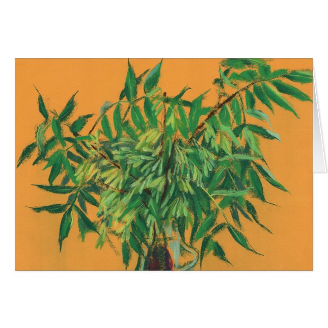 Arbre à cendres, vert jaune verdure estivale art f (Devant horizontal)