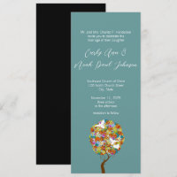 Arbre à fleurs et Faire-part de mariage des abeill