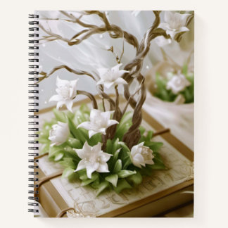 Arbre à fleurs qui pousse à partir d'un Carnet de