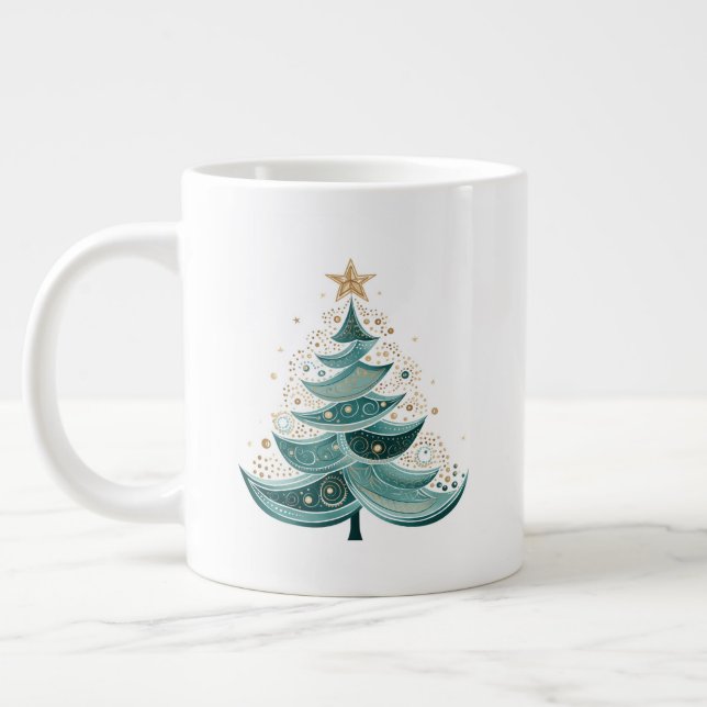 Arbre à pin d'hiver Café de Noël Mug (Gauche)