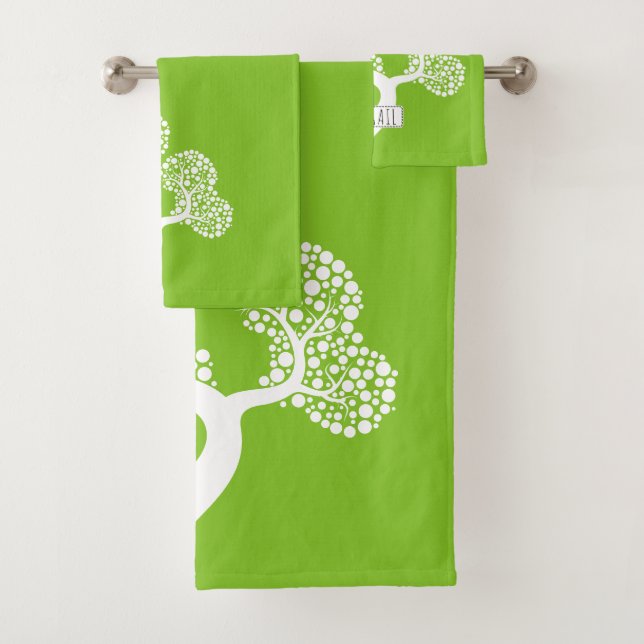 Arbre abstrait blanc et nom chaux vert (En situation)