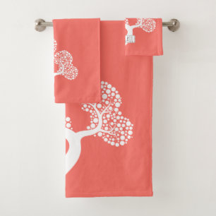 Arbre abstrait blanc et nom corail vivant